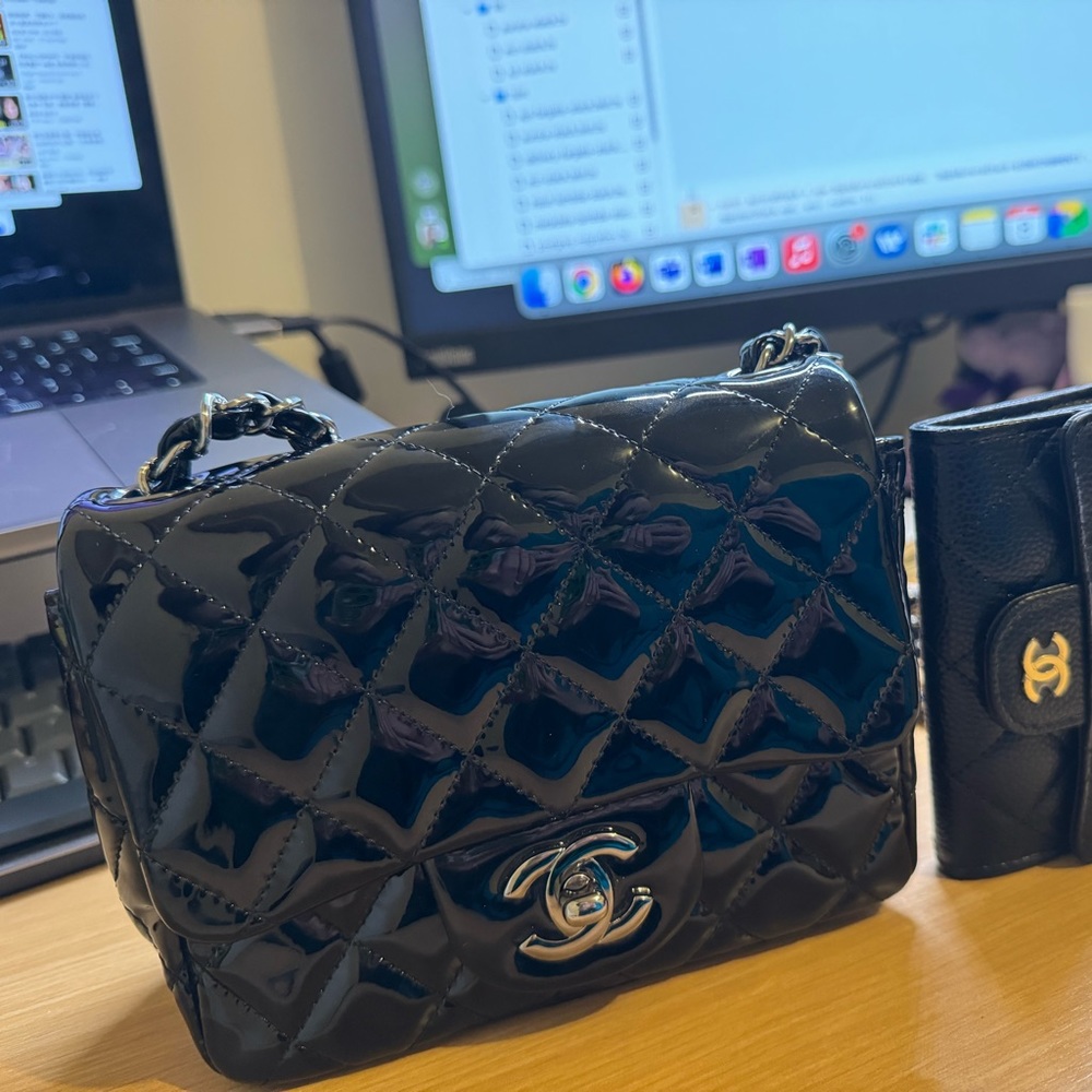 Chanel mini flap classic timeless piece patent leather